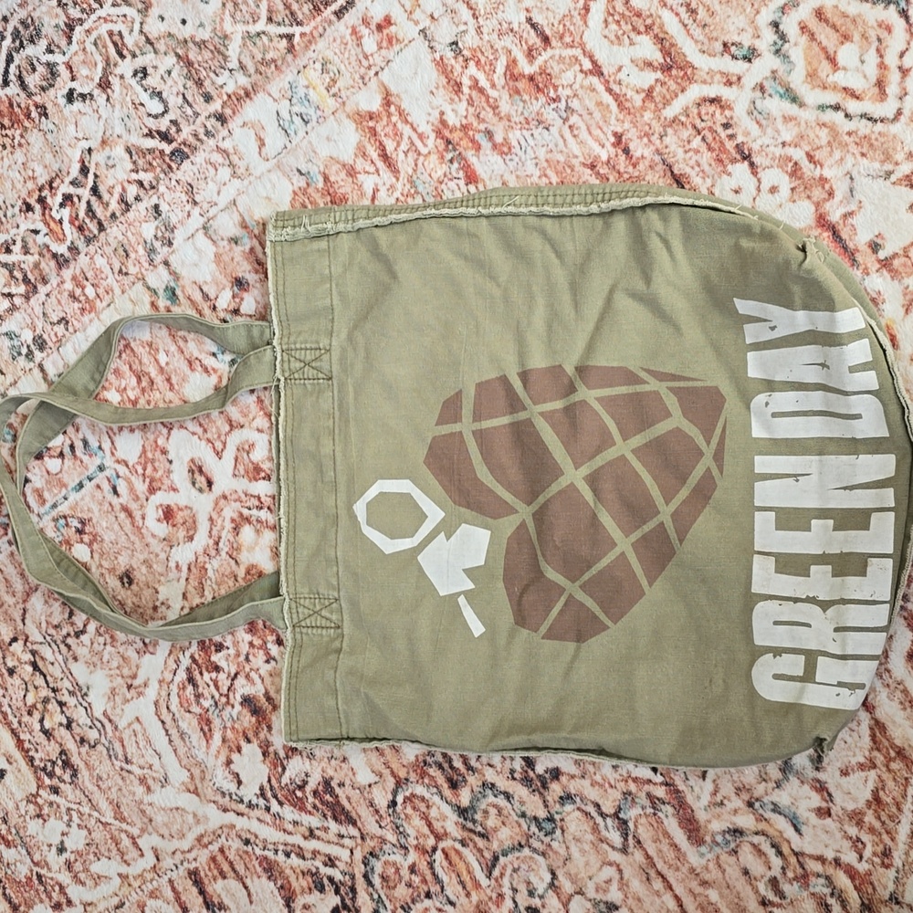 Vintage Green Day American Idiots Green Tote Bag  2004
